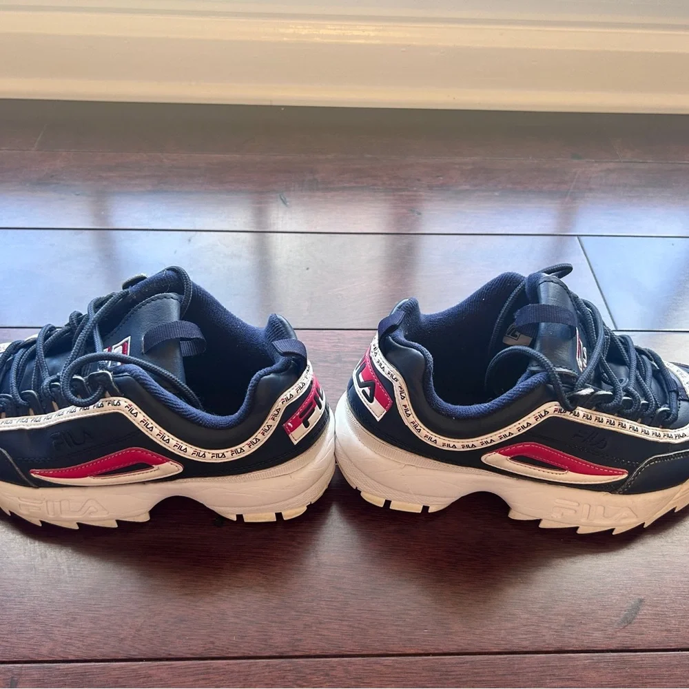 Fila Disruptor II Men's Navy and White Sneakers - Picture 4 of 8